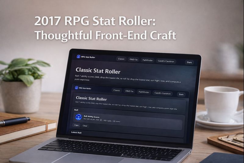 2017 RPG Stat Roller: Thoughtful Front-End Craft
