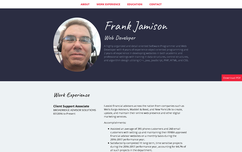 2006 FrankJamison.com Website