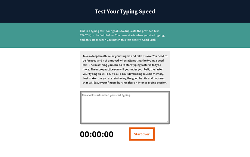 Typing Speed Test Project